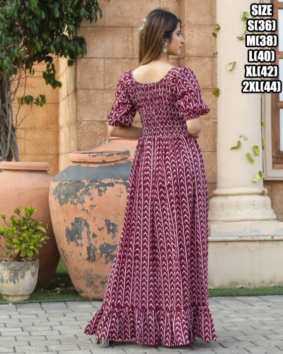 Ruffle Flair And It Is 3/4 Length Many Coloured Maxi Dress That Is Suitable For Casual Wear