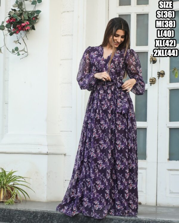 With Patterns And Beautiful Printed Work Elegant Party Wear Maxi Dresses Be The Best For Women