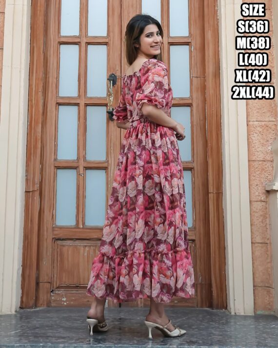 With Patterns And Beautiful Printed Work Elegant Party Wear Maxi Dresses Be The Best For Women