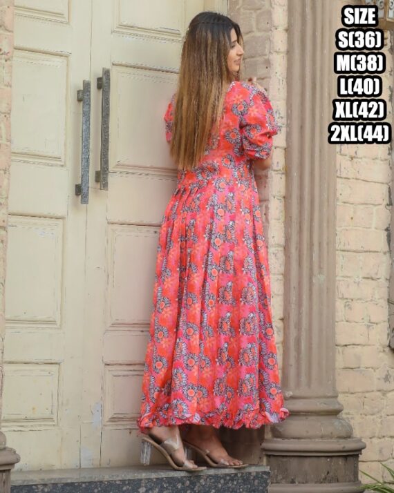 With Patterns And Beautiful Printed Work Elegant Party Wear Maxi Dresses Be The Best For Women