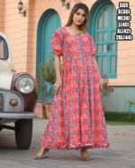 With Patterns And Beautiful Printed Work Elegant Party Wear Maxi Dresses Be The Best For Women