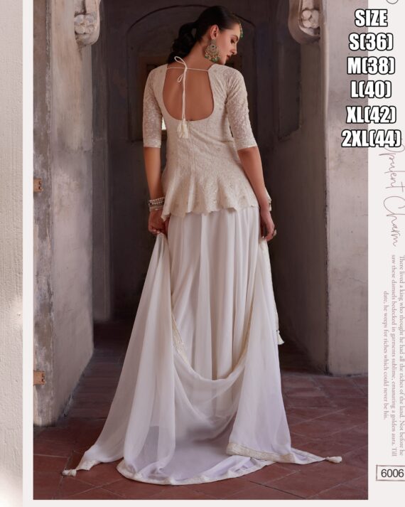 New Ethnic Wear For Women's Beautiful Crafted Embroidered Worked In Georgette Top And Sarara Sets