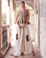 New Ethnic Wear For Women's Beautiful Crafted Embroidered Worked In Georgette Top And Sarara Sets