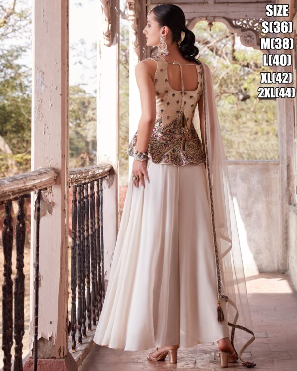 New Ethnic Wear For Women's Beautiful Crafted Embroidered Worked In Georgette Top And Sarara Sets