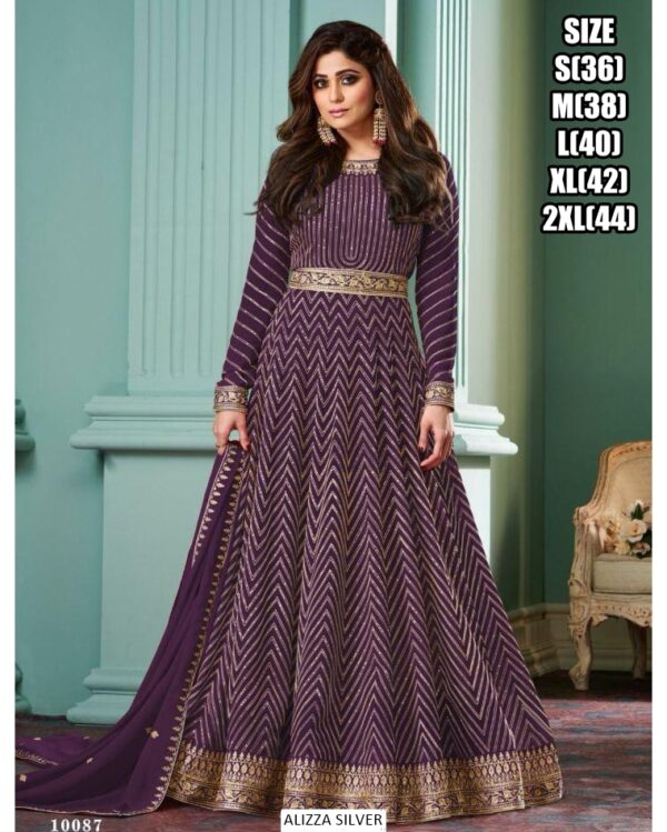 Buy The Latest And Designer Evening Dresses Georgette Gown With Dupatta Set