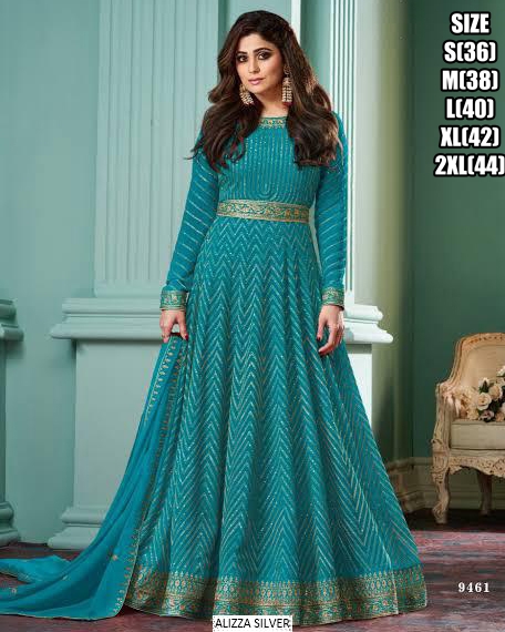 Buy The Latest And Designer Evening Dresses Georgette Gown With Dupatta Set