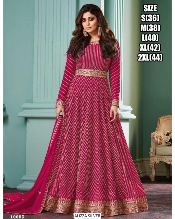 Buy The Latest And Designer Evening Dresses Georgette Gown With Dupatta Set