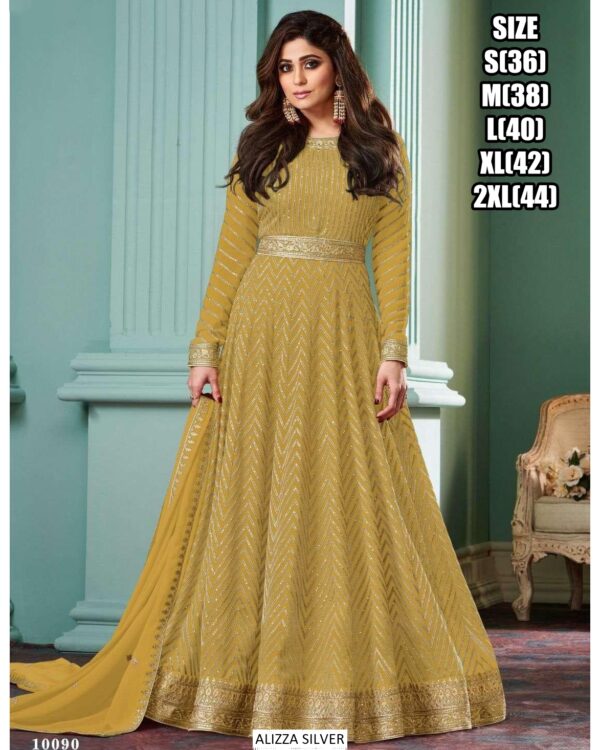 Buy The Latest And Designer Evening Dresses Georgette Gown With Dupatta Set