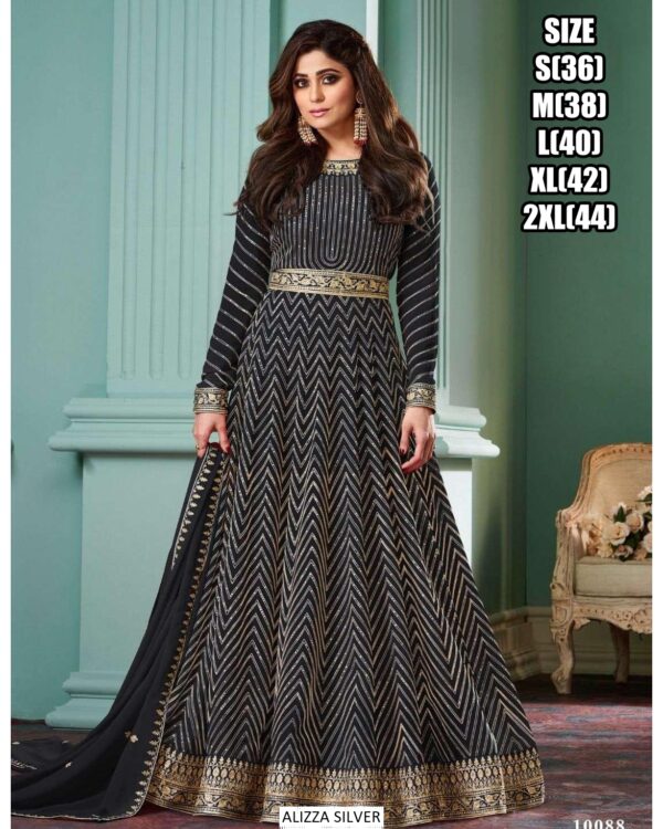 Buy The Latest And Designer Evening Dresses Georgette Gown With Dupatta Set