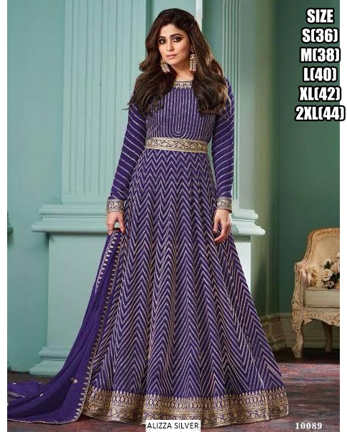 Buy The Latest And Designer Evening Dresses Georgette Gown With Dupatta Set