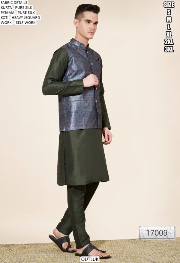 Introducing Our New Arrival Designer Men's Kurta With Pajama And Kotti