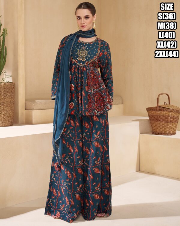 Beautiful Neck Pattern And Embroidered Designer Sarara Pair To Wear In Occasion