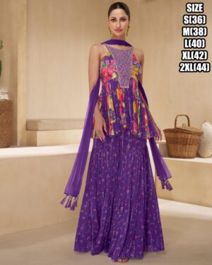 Beautiful Neck Pattern And Embroidered Designer Sarara Pair To Wear In Occasion