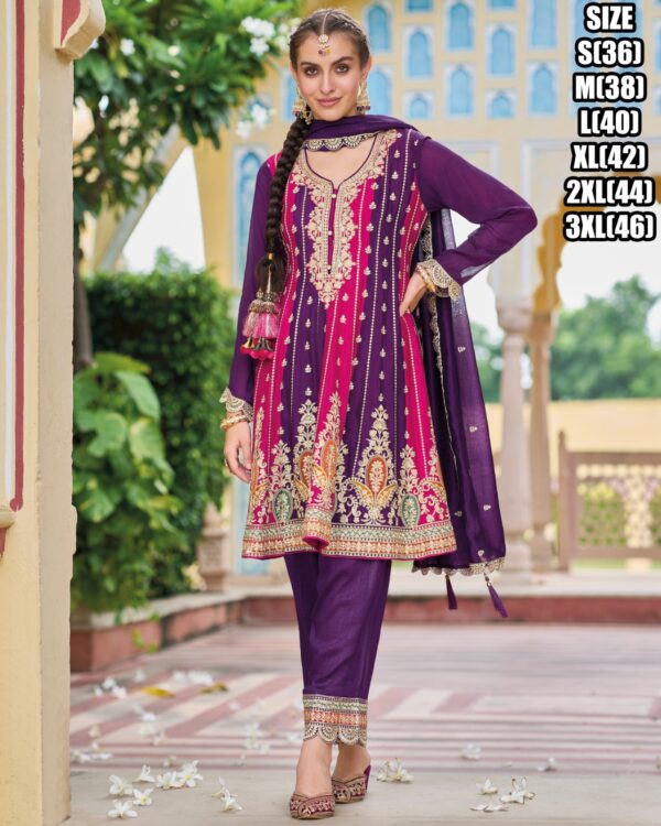 Elegance Stitched Premium Silk Salwar Suits With Beautiful Embroidery Increases Your Festival Preferences