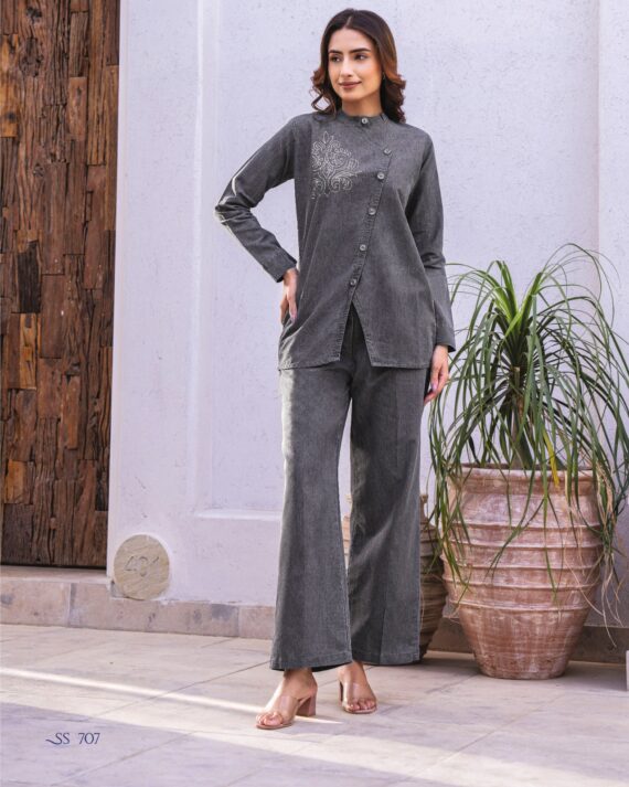 With Style And Comfort Our Premium Denim Cotton Based Cord-Sets Collection