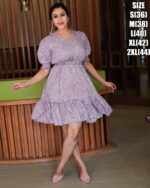 Beach Or Vacation Style Delta Print Puff Sleeves Casual Wear Maxi Dresses