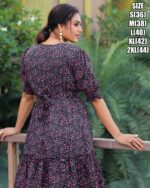 Beach Or Vacation Style Delta Print Puff Sleeves Casual Wear Maxi Dresses