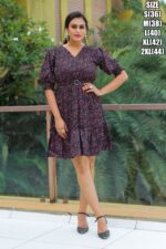 Beach Or Vacation Style Delta Print Puff Sleeves Casual Wear Maxi Dresses