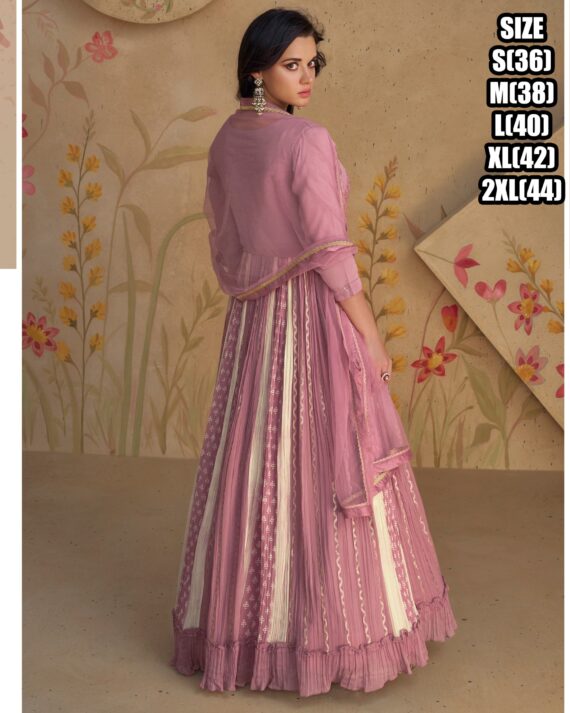 Your Choice And Our Latest Georgette Embroidery Work Gown Featuring The Look Prettiest With a Dupatta