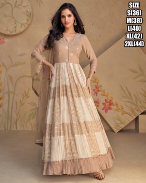 Your Choice And Our Latest Georgette Embroidery Work Gown Featuring The Look Prettiest With a Dupatta
