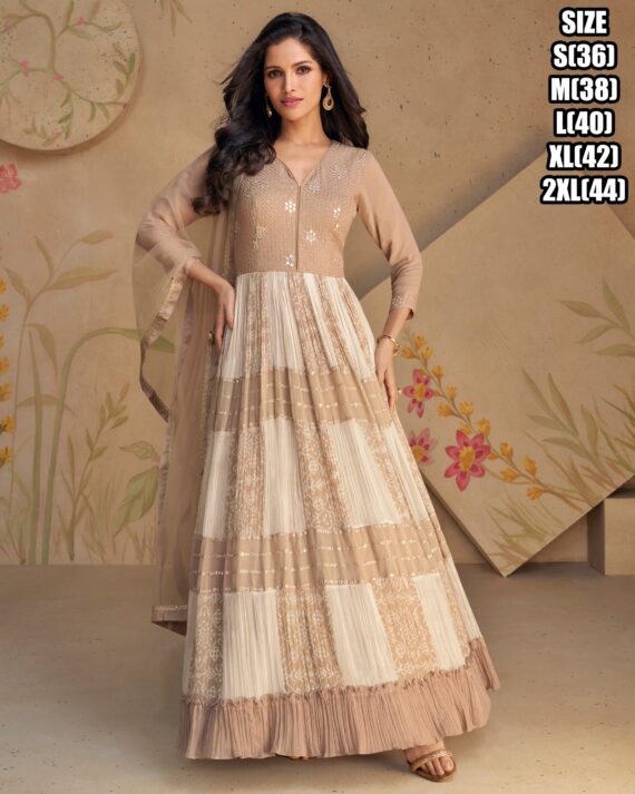 Your Choice And Our Latest Georgette Embroidery Work Gown Featuring The Look Prettiest With a Dupatta