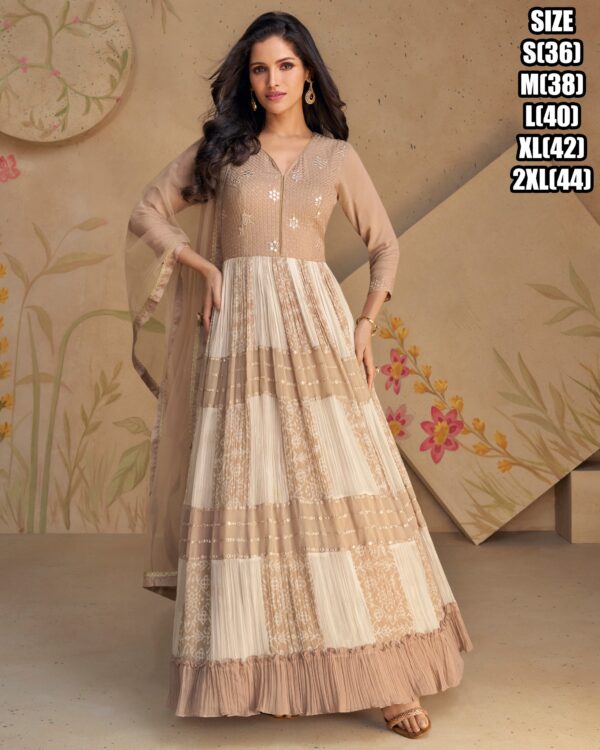 Your Choice And Our Latest Georgette Embroidery Work Gown Featuring The Look Prettiest With a Dupatta