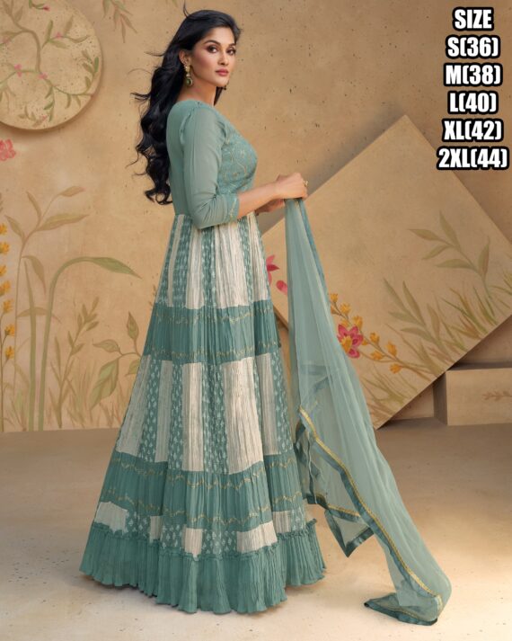 Your Choice And Our Latest Georgette Embroidery Work Gown Featuring The Look Prettiest With a Dupatta