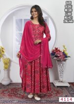 Premium Rayon Export Quality Different Designed Long Kurti With Najmin Dupatta