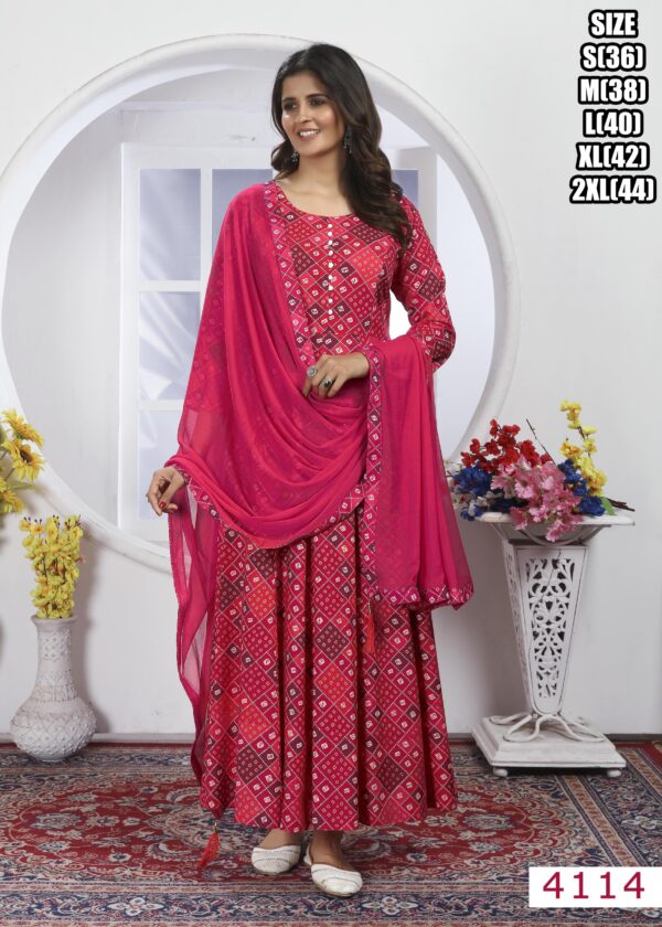 Premium Rayon Export Quality Different Designed Long Kurti With Najmin Dupatta