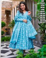 Presents This Three Piece Beautiful Printed Designer Anghrakha Kurti, Plazzo With Dupatta Collection