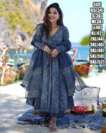 Presents This Three Piece Beautiful Printed Designer Anghrakha Kurti, Plazzo With Dupatta Collection