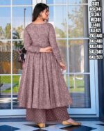 Presents This Three Piece Beautiful Printed Designer Anghrakha Kurti, Plazzo With Dupatta Collection