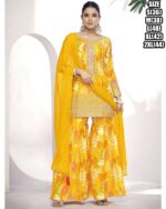 Buy Premium Fiber Chinnon And Finefeel Digital Printed Sarara Suits For Women Online For India's Luxury Weddings