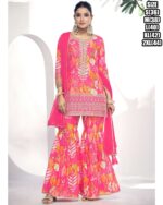 Buy Premium Fiber Chinnon And Finefeel Digital Printed Sarara Suits For Women Online For India's Luxury Weddings