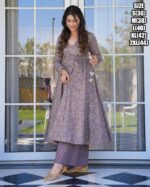 Exclusively Designed And Patterned Cotton Silk Long Anarkali Flaired Kurti Sarara And Dupatta For Festive & Weddings