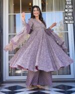 Exclusively Designed And Patterned Cotton Silk Long Anarkali Flaired Kurti Sarara And Dupatta For Festive & Weddings