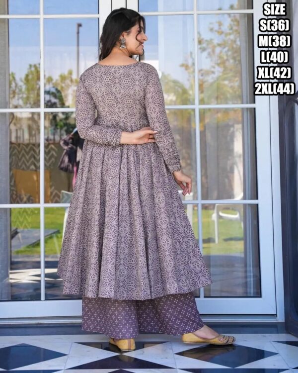 Exclusively Designed And Patterned Cotton Silk Long Anarkali Flaired Kurti Sarara And Dupatta For Festive & Weddings