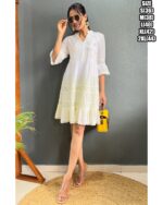 Evening Party Wear Stitched Cotton Lakhnavi Designer Up To Knee Length Tunic