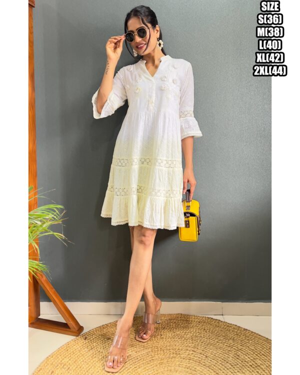 Evening Party Wear Stitched Cotton Lakhnavi Designer Up To Knee Length Tunic