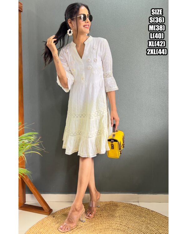 Evening Party Wear Stitched Cotton Lakhnavi Designer Up To Knee Length Tunic