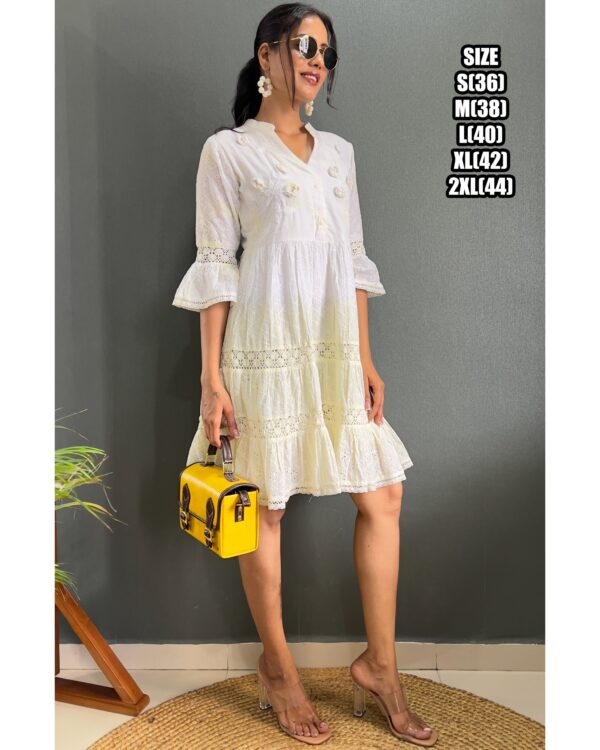 Evening Party Wear Stitched Cotton Lakhnavi Designer Up To Knee Length Tunic