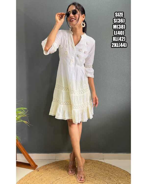 Evening Party Wear Stitched Cotton Lakhnavi Designer Up To Knee Length Tunic