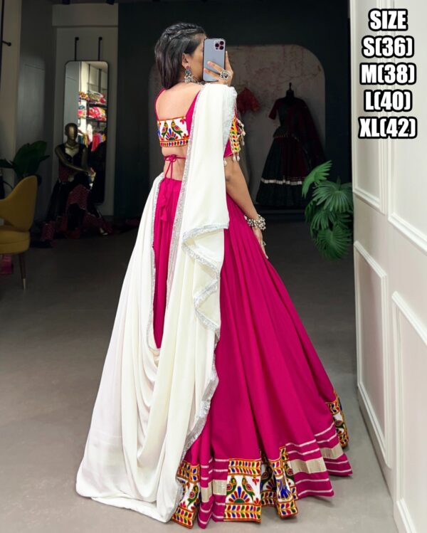 Attractive Collection For Navratri Festival An Indian Gamthi Designer Traditional Work Rayon Lehenga Choli