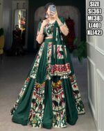 Stunning Printed Work In Rayon With Silk Designer Stitch Navratri Lehenga Choli 2024