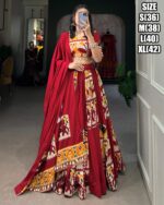 Stunning Printed Work In Rayon With Silk Designer Stitch Navratri Lehenga Choli 2024