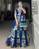 Stunning Printed Work In Rayon With Silk Designer Stitch Navratri Lehenga Choli 2024