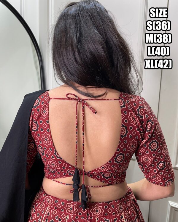 Red And Black Printed And Overall All Mirror Work Navratri Lehenga Choli 2024