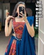 Dark Blue Colour Fancy Foil Print Work Lehenga With Unic Choli Patterns For Navratri