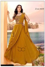 Presenting Party Wear Heavy Embroidered Readymade Blouse Lehenga With Drapping Dupatta