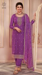 Silk Georgette Blend For Women And Girls Embroidered Un-Stitch Ethnic In Different Colours Salwar Suit Set